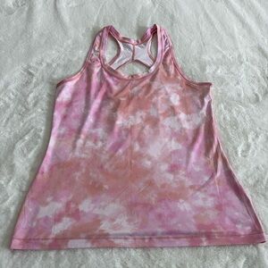 ATHLETA Tie Dye Racerback Tank Pink Peach NWOT